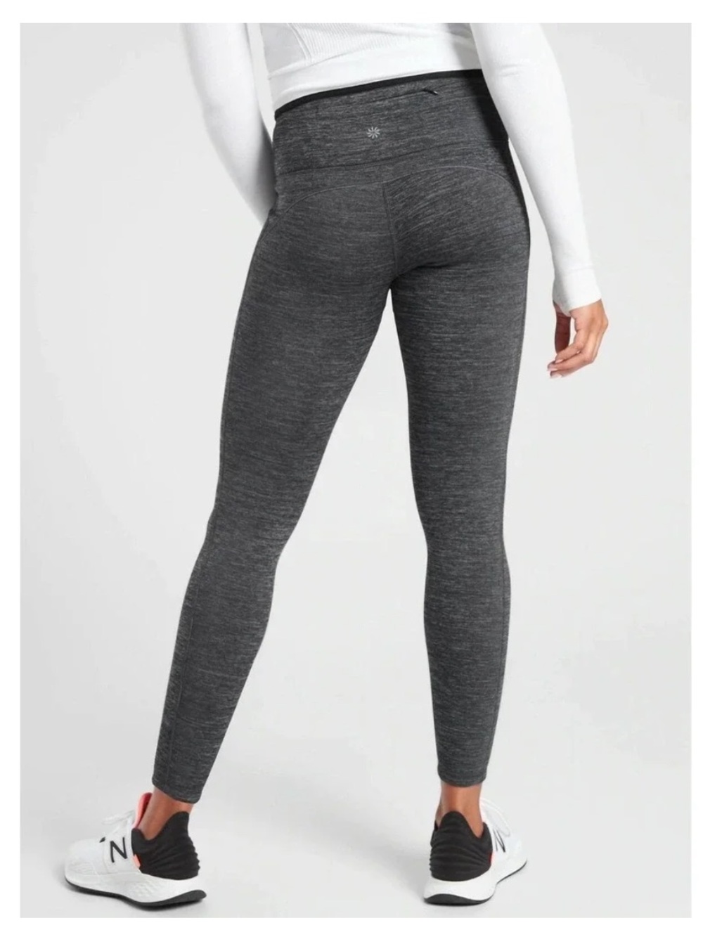 Athleta Altitude Tight Polartec Power Stretch w/ Zip Pocket Heather Charcoal XS